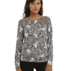 Disney Princesses Floral Girls Sweater EUC